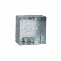 Hubbell Electrical Box, 30.3 cu in, Ceiling/Wall Box, 2 Gang, Steel, Square 242